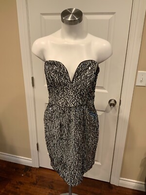 Milly Silver Sequin Strapless 