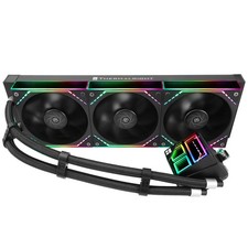 Frozen Infinity 360 Black CPU Water Cooler with Triple 124mm Infinity Mirror ...