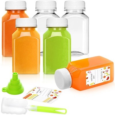XSBAIHUO Juice Bottles - 4oz with Lids, 6 pcs Plastic 4 Ounces, white