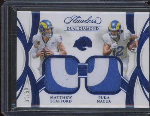 2025 Panini Flawless MATTHEW STAFFORD PUKA NACUA Dual Patch Sapphire /10 JAJ1