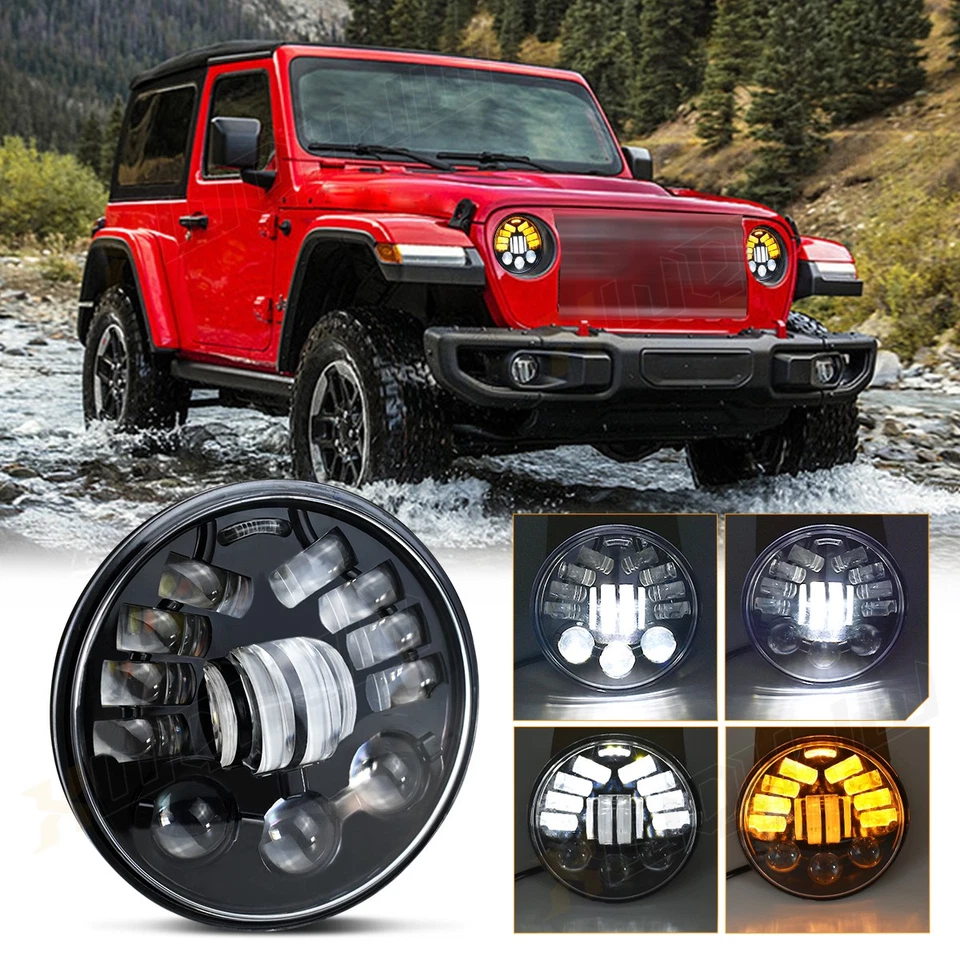 Faros LED DRL redondos 4X 5,75" 5-3/4" para Dodge Charger Foto 4 de 4