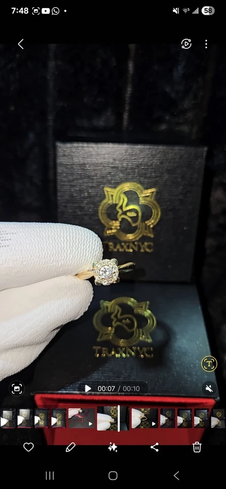 14k Gold Natural Diamond Engagement Ring from TraxNYC w/ Certificate! Size 5.25 - Image 4 of 4