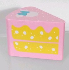 Disney Wooden Toys Minnie Mouse Tea Set Replacement Cake Slice Pink Icing Food