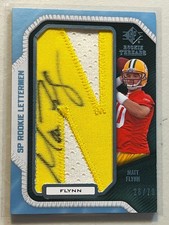 Matt Flynn 2008 SP Rookie Threads Lettermen /70 N Letter Patch Auto RC (READ)
