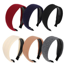 Wecoe Headbands for Women, 6pcs Wide Ribbed Headbands Non Slip Fashion Head Band
