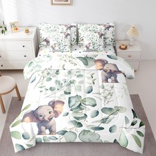 Boys Cartoon Animal Bedding Comforter Sets 7pcs for Kids Kawaii Elephant Bed ...