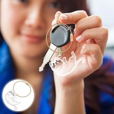 Cat Hair Keychain Transparent Storage Box Capsule Pendant For Pet Hair Keepsake
