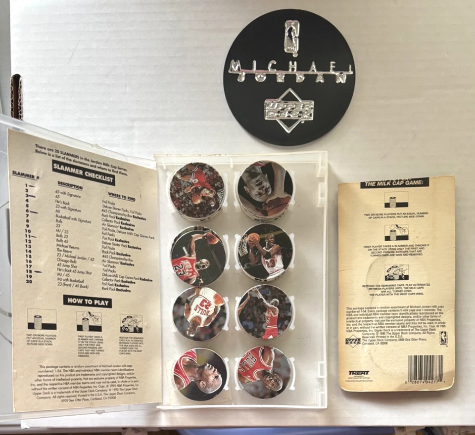 Michael Jordan Milk caps Pogs 1995 NBA Slammer Upper Deck Lot - Image 2 of 4