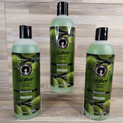 Softee Hydrating Olive Shampoo Hair Repair Healthy Shine Value 3 Pack 16oz