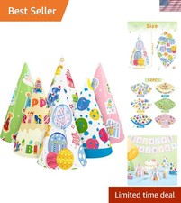 Birthday Party Hats - 12 Pcs Birthday Party Supplies Cone Hat Headbands Color...