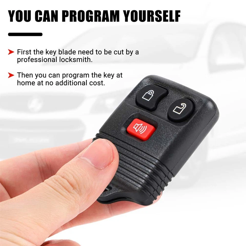 Lote de 10 Repuestos 3 Botones Entrada Sin Llave Mando a Distancia Llavero Coche Para Ford Mercury Foto 4 de 4