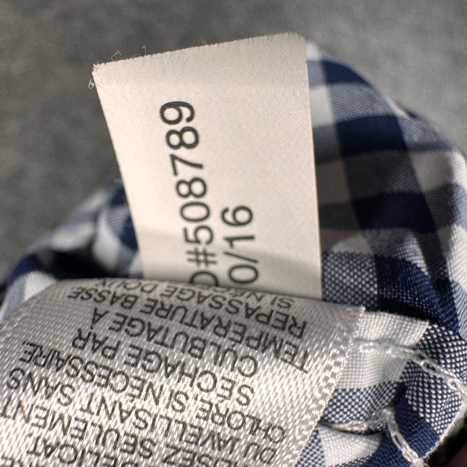 Express Men M Fitted Gingham Button Up Shirt Navy… - image 7