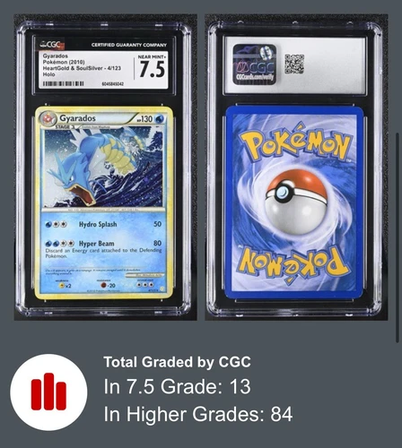 Gyarados 4/123 Heartgold & Soulsilver Holo Rare 2010 CGC 7.5 NEAR MINT+