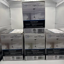 Mainstays Customizable Single Pendant Light, Matt Black Finish New In Box 4 Pack