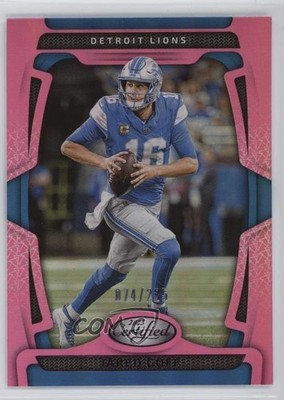 2025 Certified Mirror Pink /225 Jared Goff #35 1o0v
