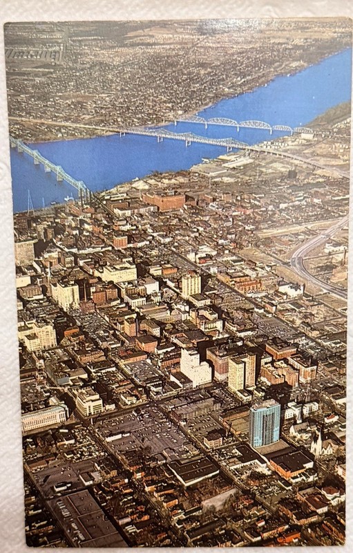 Postcard KY Aerial View of Louisville Kentucky Photo Billy Davis Teich 1965