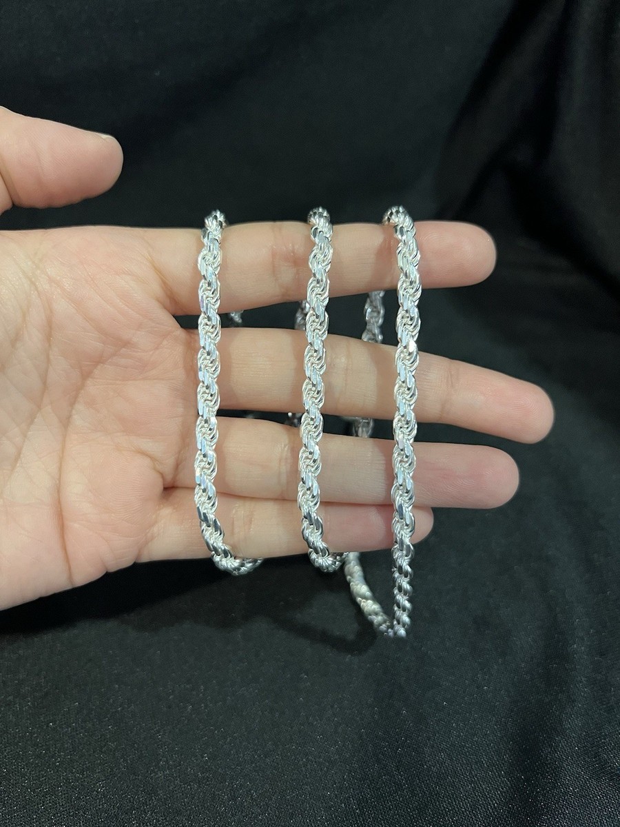 925 Sterling Silver Men's Womens Twisted Rope Chain Necklace 20 22