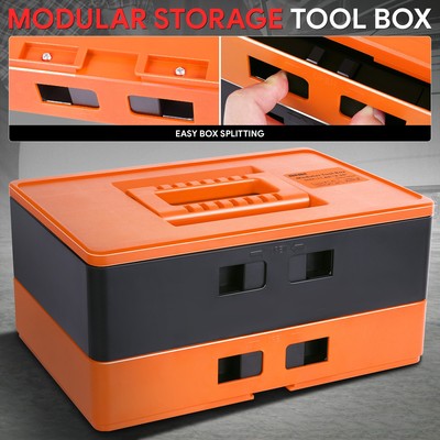 Workshop Garage Lockable 2-Drawer Plastic Modular Tool Box