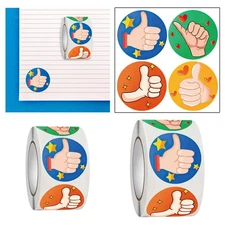 500x Motivational Stickers DIY Thumbs up Sticker Handmade Label Tag Scrapbook