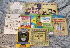 Lot 9 Children's MATH Books Fractions Decimals Addition Multiplication Geometry