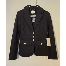 Joie Blazer Black Gold Buttons Womens Extras Small NWT