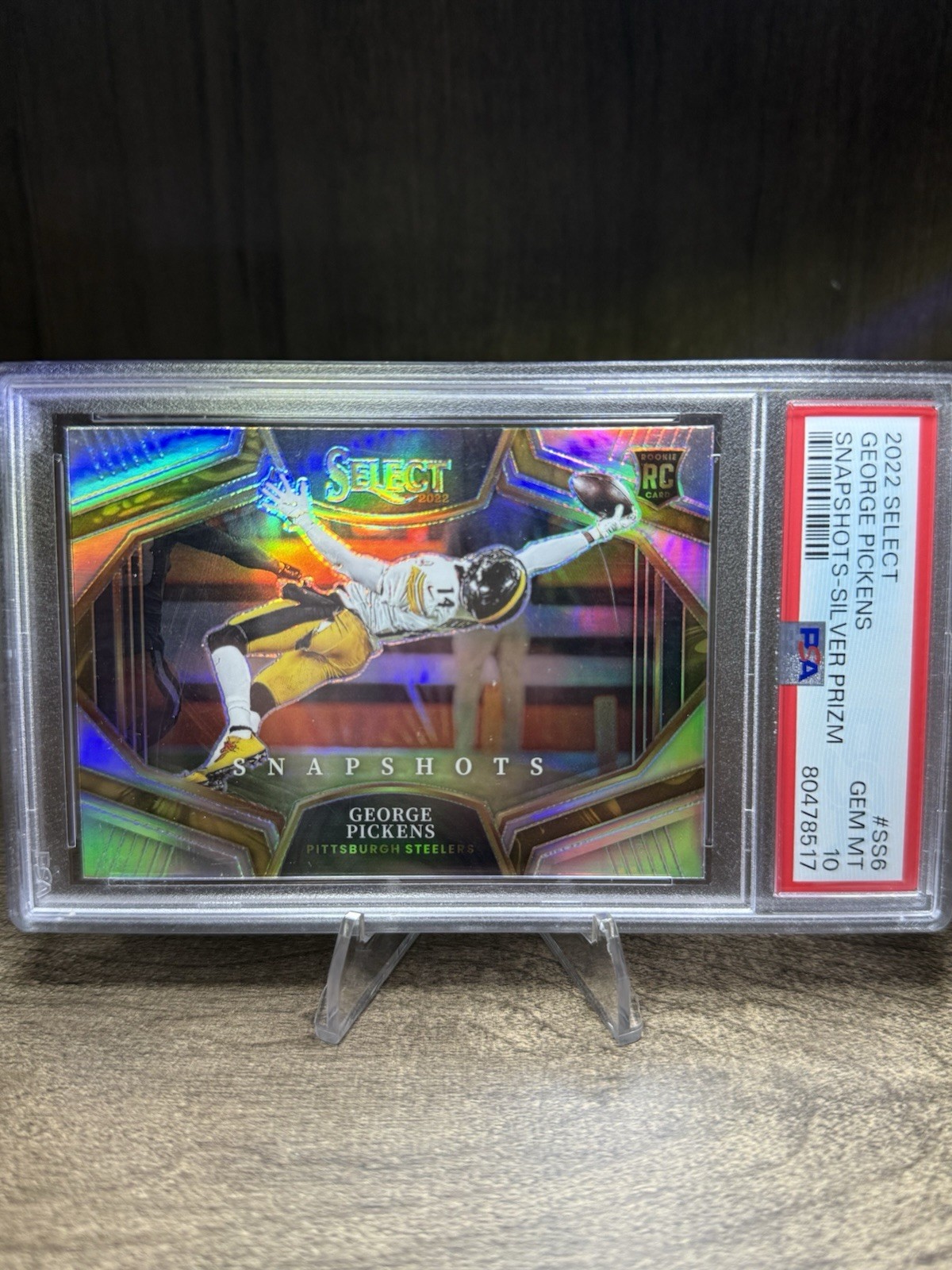 2022 Panini Select Snapshots George Pickens #SS-6 Silver Prizm (RC) PSA 10