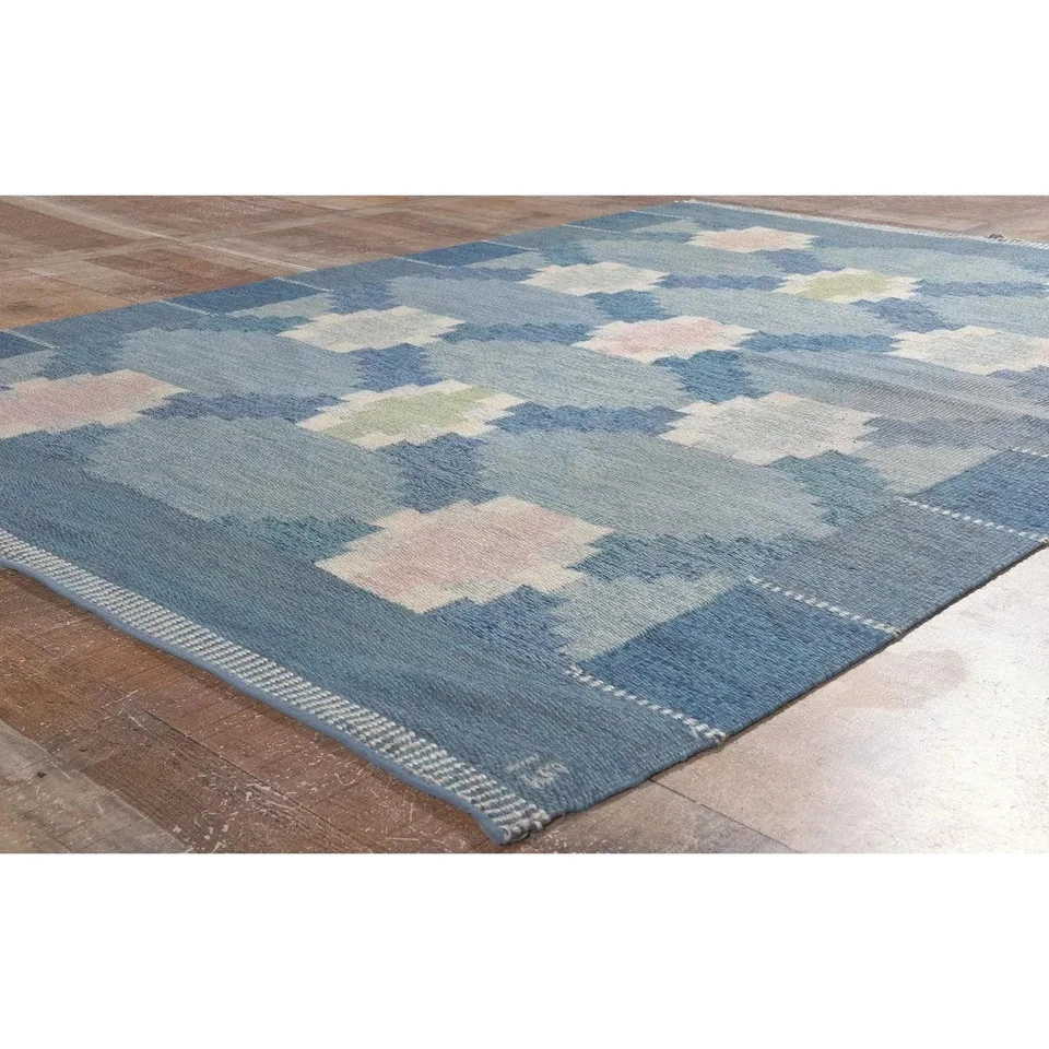 Alfombra suave sueca escandinava vintage alfombra Kilim floral dormitorio 8x10 sala de estar Foto 3 de 4