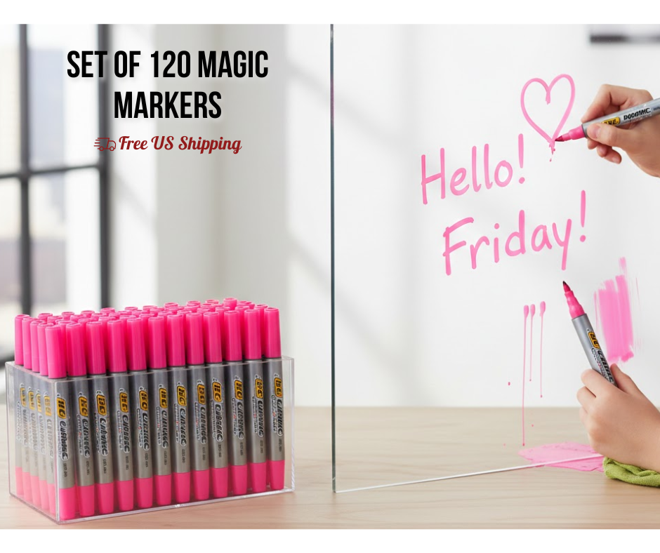 BIC Magic Marker Window Markers Removable Pink Set of 120 | eBay