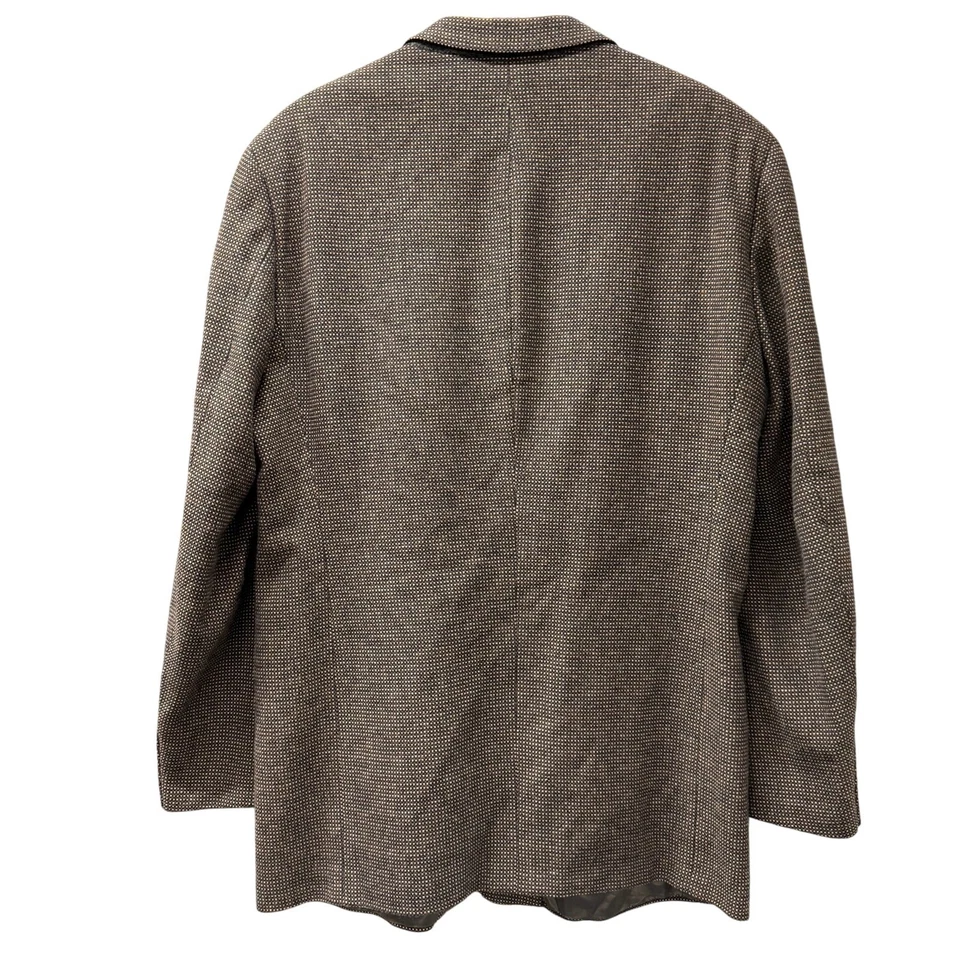 Giorgio Armani Classico Blazer Mens 48 L Wool Cashmere Brown Tweed Jacket Italy - Image 3 of 4