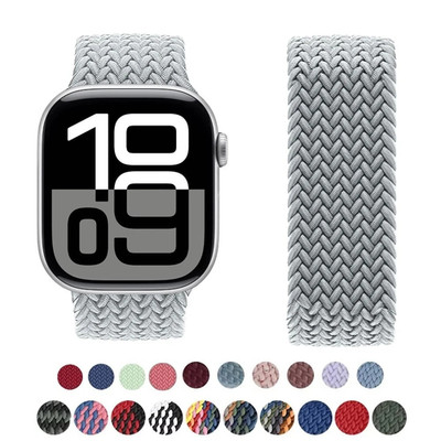 Nylon Loop Arm Band Compatible with Apple Watch Series 10 9 8 7 6 5 4 3 SE Repla