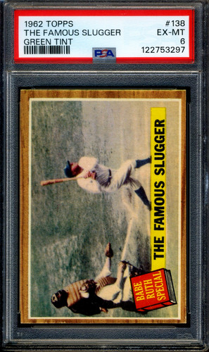 The Famous Slugger [Green Tint] #138 1962 Topps card