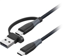 Insignia- 62-in-1 USB-C to USB-C Charge-and-Sync Cable with USB Adapter -...