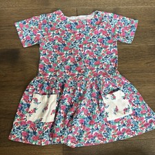 Vintage 90s Pink Floral Romper One Piece Girls Size S/M read 