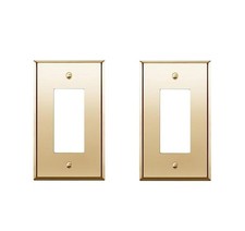 Metal Light Switch Cover Plate Single Gang Brushed Brass for Residential Spaces