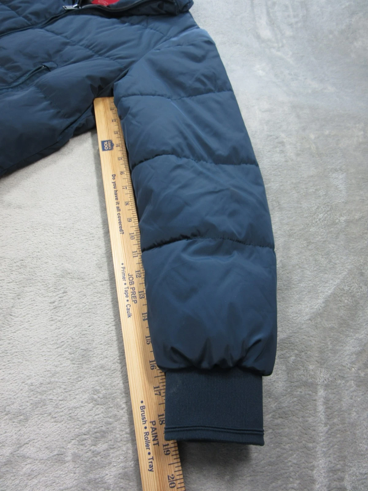Zara Man Mens Size XL Jacket Full Zip Blue Lined w/ Packable Hood Polyester image 8