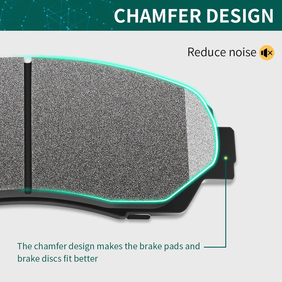 Front Rear Ceramic Brake Pads For Dodge Ram 1500 2006 - 2008 Ram 2500 3500 4000 - Image 3 of 4