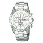 SEIKO Spirit SBTQ039 White Dial Stainless Steel Chronograph Quartz Men's Watch