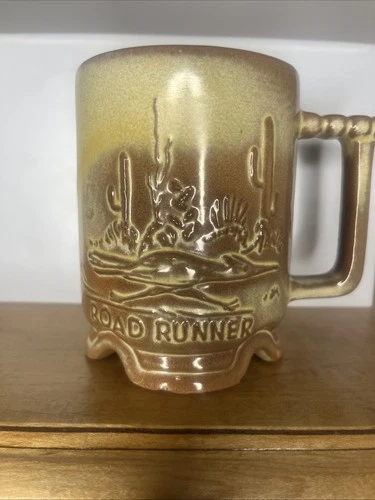 FRANKOMA Pottery Road Runner Coffee Mug Desert Gold #C1 10 oz