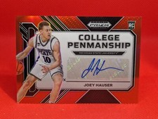 2023-24 Panini Prizm DP Joey Hauser Red Prizm Penmanship RC Rookie Auto 122/199