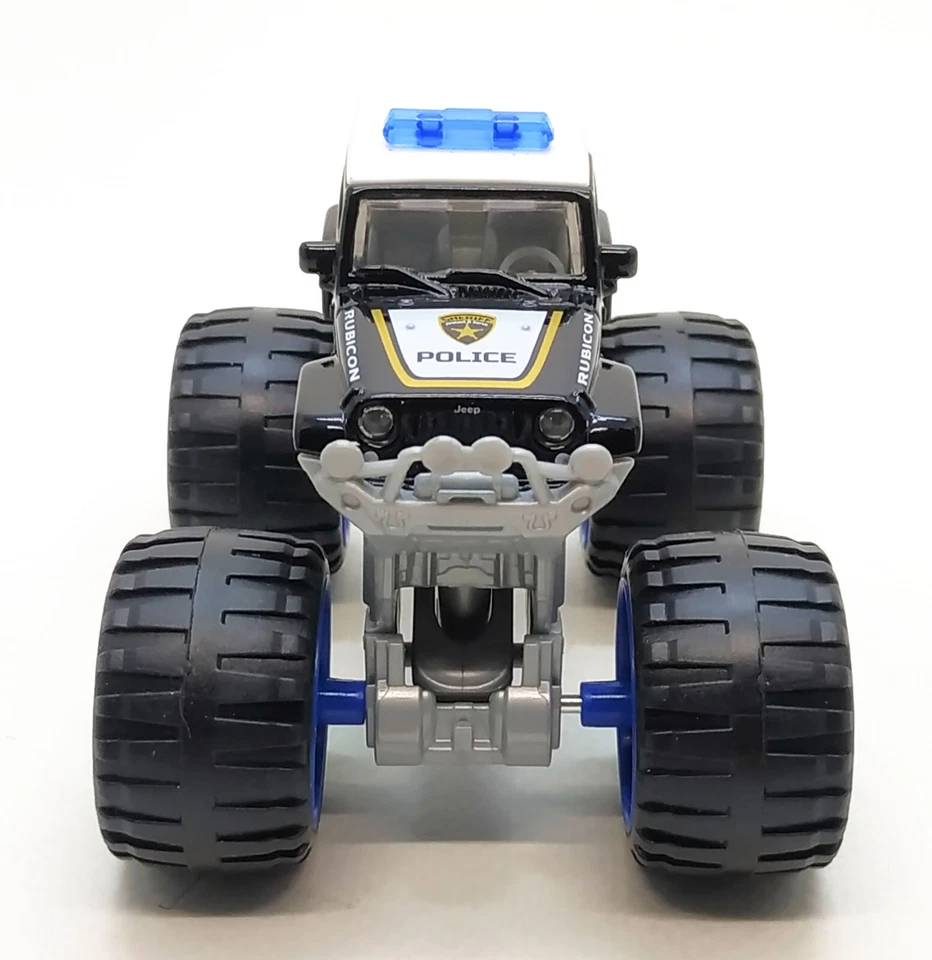 Majorette Jeep Wrangler Rubicon Monster Truck Police Black 1:60 (3") no Package - Image 2 of 4