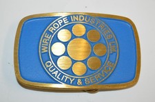 Vintage Wire Rope Industries Ltd Quality & Service Solid Brass Belt Buckle RARE