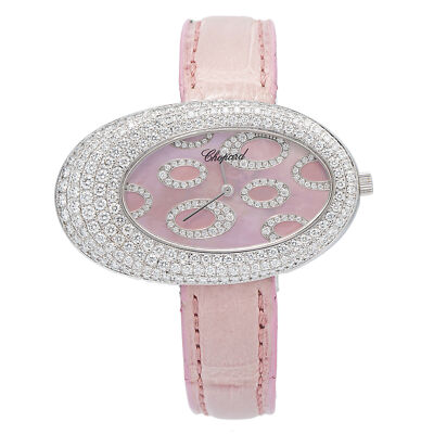 Chopard ステンレススチール 時計 ピンクシェル文字盤 Chopard Classique 139109-1003 Factory Diamond Bezel Pink Dial Lady