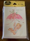 12 Vintage Norcross Baby Girl Birth Announcements Cards & Envelopes Sealed New