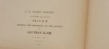 1861 B&W Coast Survey Map Chart Sketch H Section No. VIII Louisiana Coast Bache