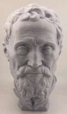 RENAISSSANCE SCULPTURE PORTRAIT OF MICHELANGELO 7.3 INCH/185 MM, MUSEUM REPLICA