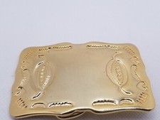 Belt Buckle Made in USA Gold Tone Unisex 3" length Men Women