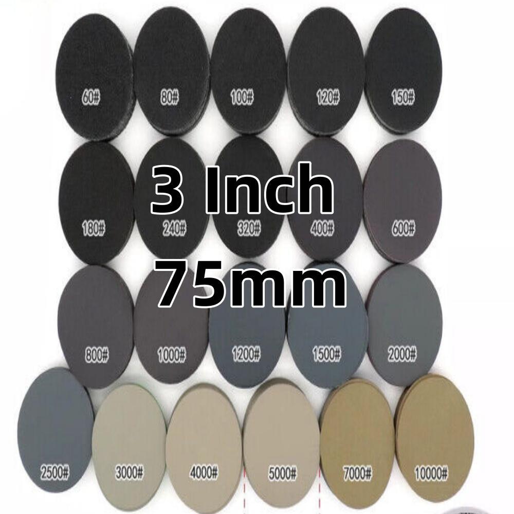 3 Inch 75mm Sanding Discs Wet & Dry Sanding Sheets Hook & Loop 60Grit -10000Grit