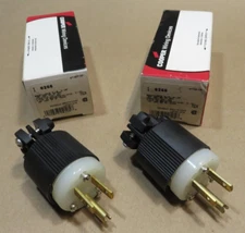 QTY 2 Cooper 6266 Safety Grip plug 15A 125V 2P. UPC#040893021058