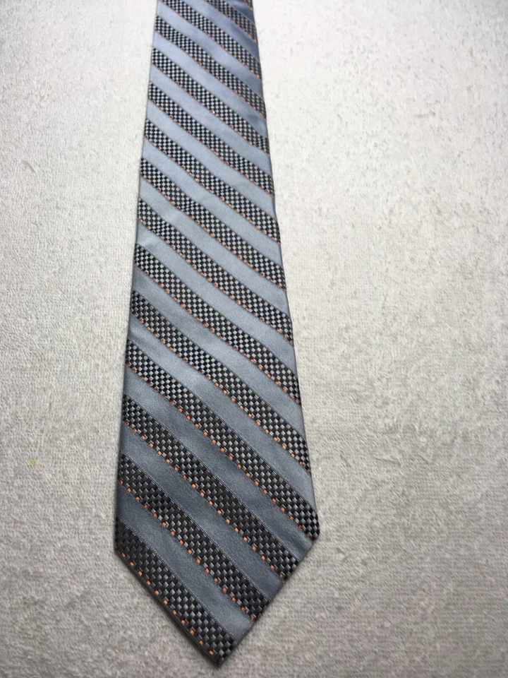 JOHN BARTLETT MENS TIE SKY BLUE WITH ORANGE AND BROWN 3.75 X 61 - Image 2 of 4