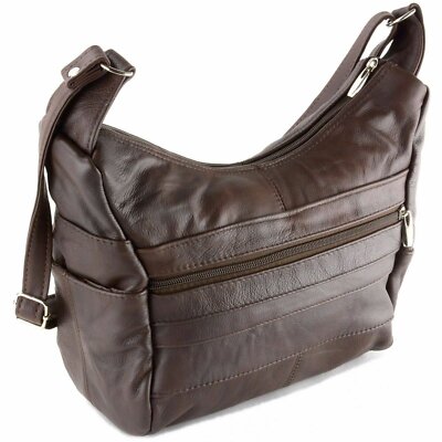 【MUCENT】 DUDELY SIDE POCKET VINTAGE LEATHER SHOULDER BAG Women's Genuine Leather Purse Mid Size Multiple Pocket